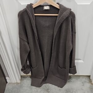 Love Tree Charcoal Hooded Cardigan